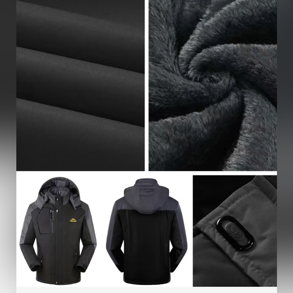 ❌SOLD❌Men's Casual Color Block Thick Hooded Jacket - Picture 4 of 4